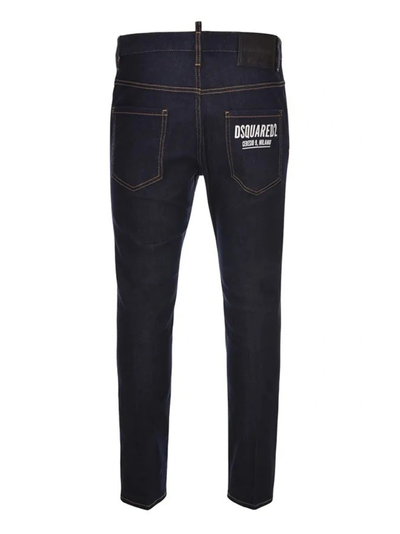Dsquared2 Skater Jean Italian Address Logo Navy Blue Wash Jeans