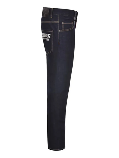 Dsquared2 Skater Jean Italian Address Logo Navy Blue Wash Jeans