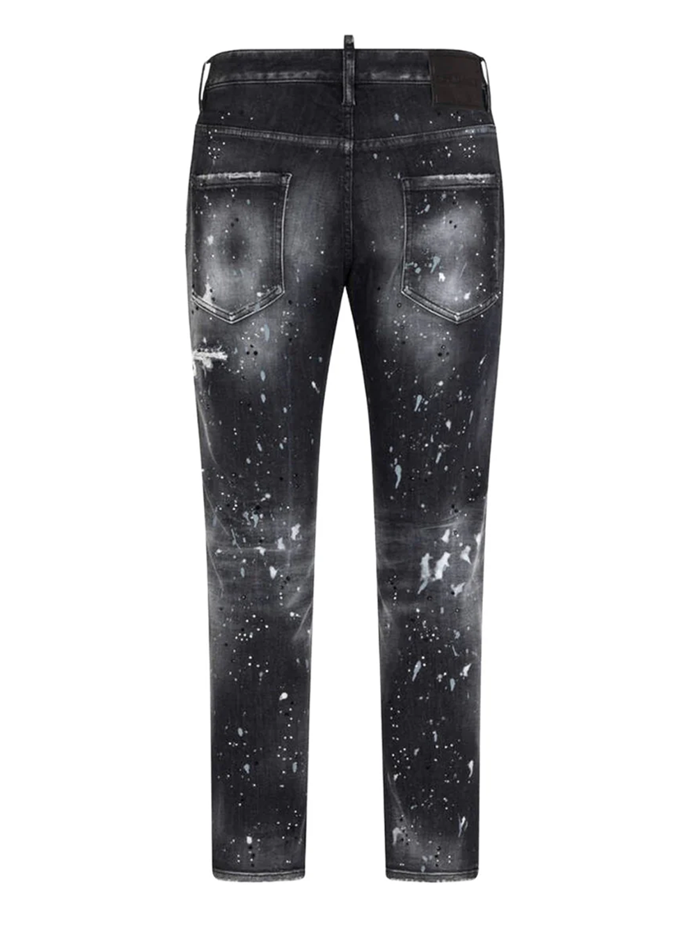 Dsquared2 Paint Splatter Rhinestone Black Wash Skater Jeans