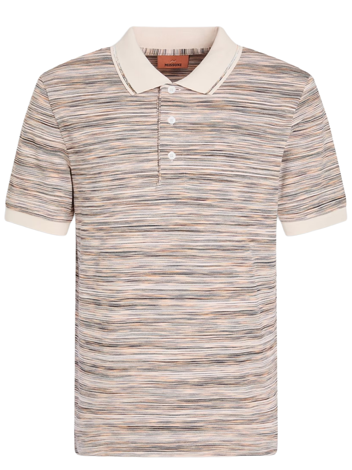 Missoni Space Dyed Polo Shirt in Orange Beige