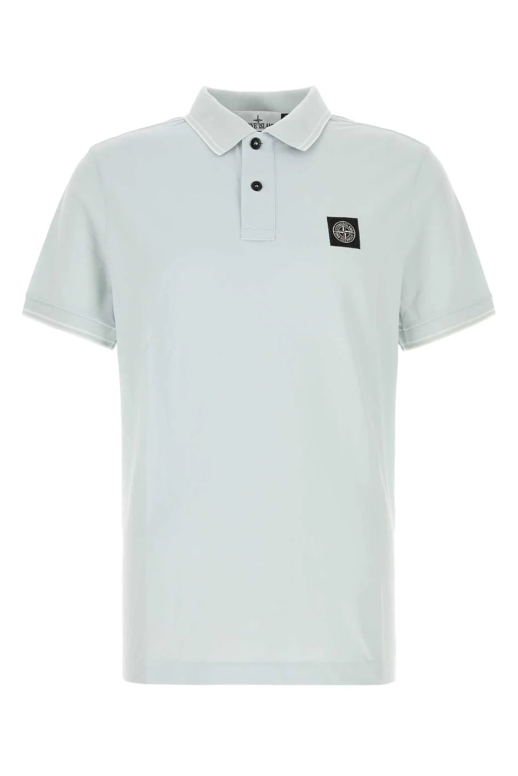 Stone Island Compass Patch Logo Polo in Light Blue