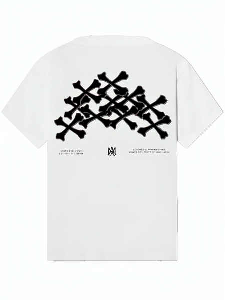[AMIRI】 要在庫確認 BONES グラフィック Tシャツ AMIRI Bones Stacked Cotton T-shirt | Black | FARFETCH