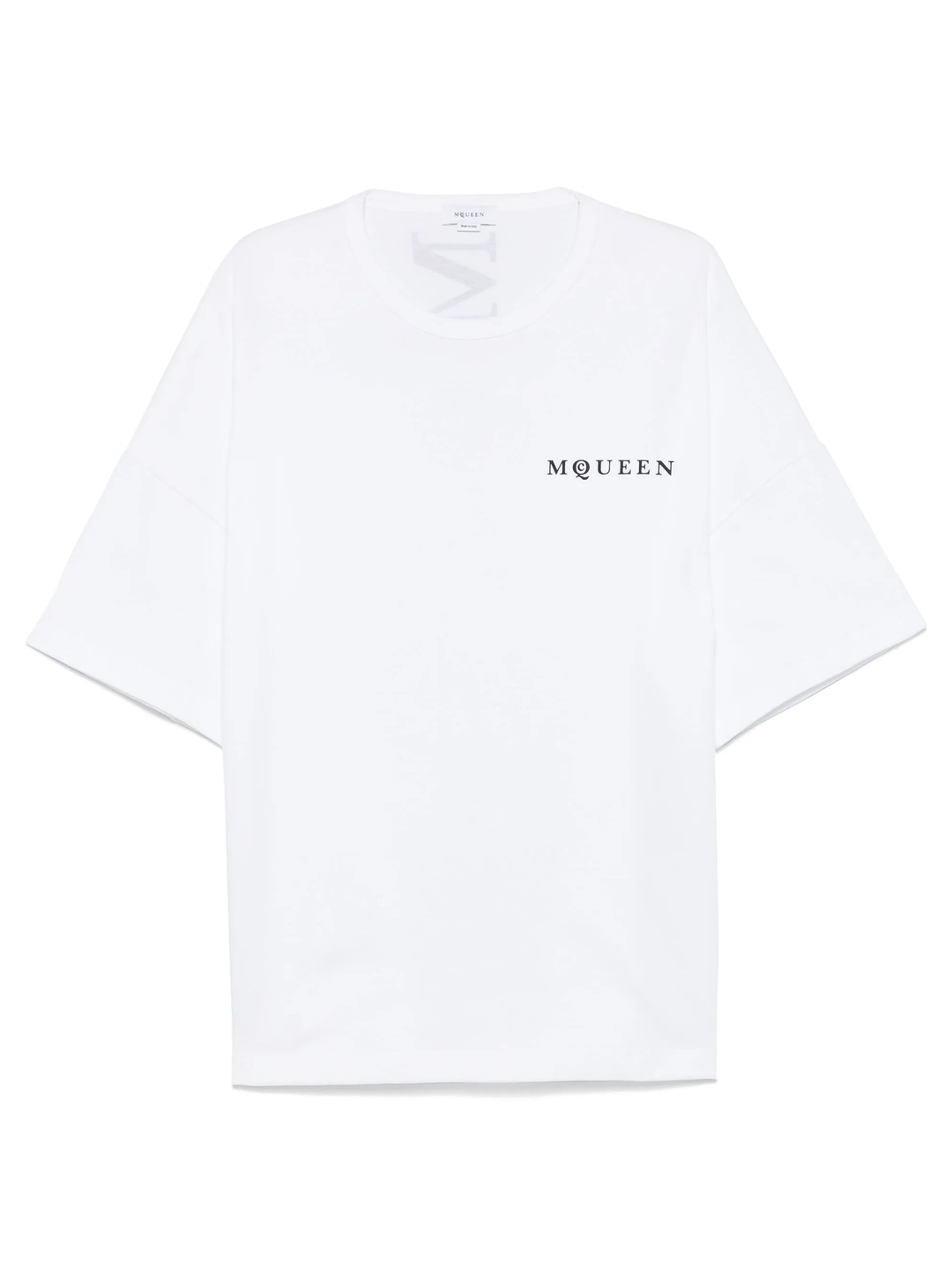 Alexander McQueen Vertical Back Logo Oversized T-Shirt in White