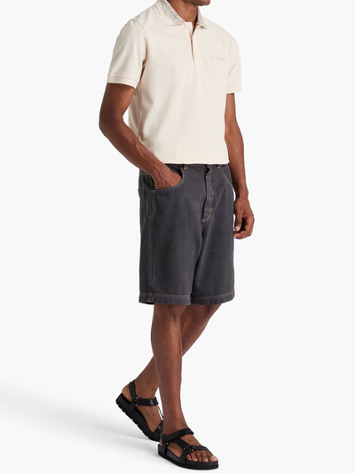 Missoni Striped Collar Polo Shirt in Beige