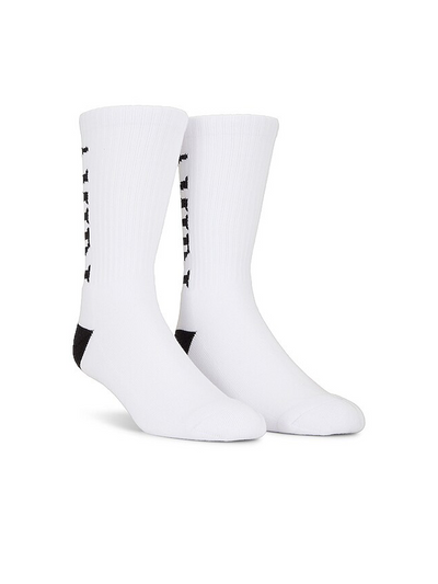 Amiri Vertical Logo Socks in White/Black