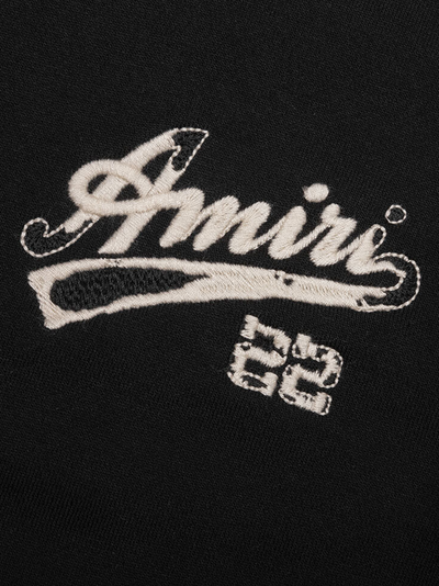 Amiri 22 Logo Embroidered Hoodie in Black