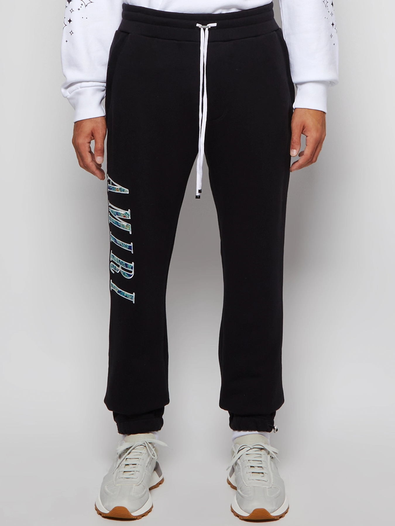 Amiri Paisley Applique Logo Joggers in Black