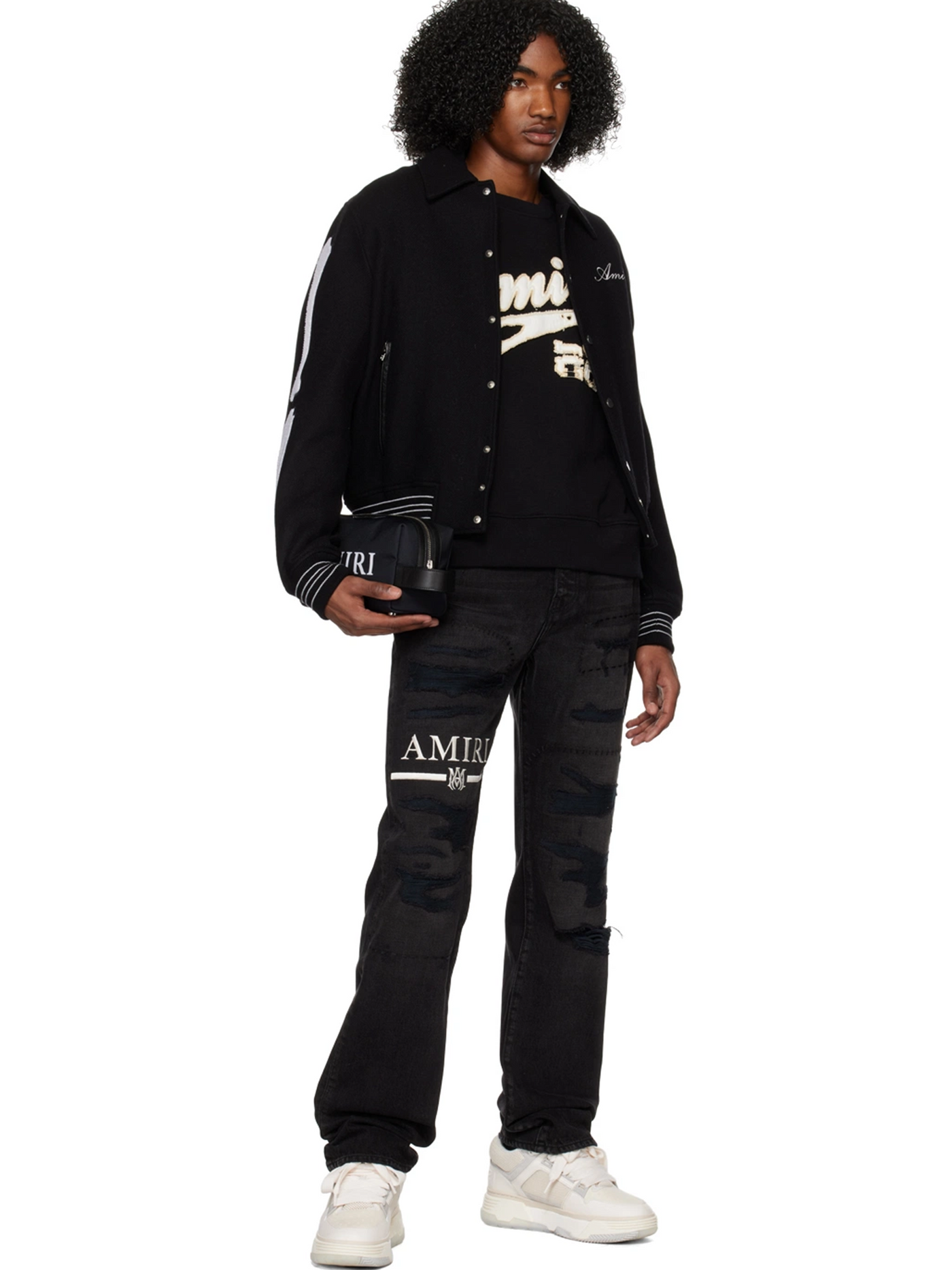 Amiri 22 Logo Embroidered Sweatshirt in Black