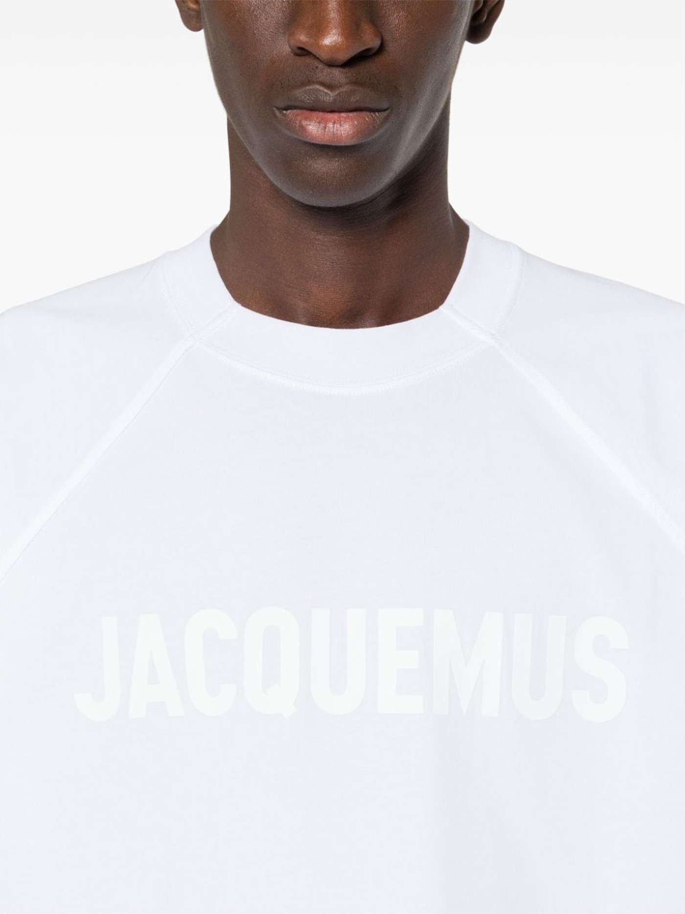 Jacquemus Le Typo Logo Printed Oversized T-Shirt in White