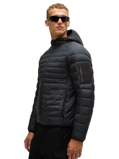 Hugo Boss – Wattierte Jacke „J Thor 2“ in Schwarz