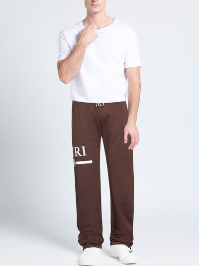 Amiri MA Bar Logo Printed Joggers in Brown