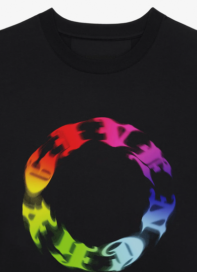 Givenchy Rainbow Circle Logo Oversized T-Shirt in Black