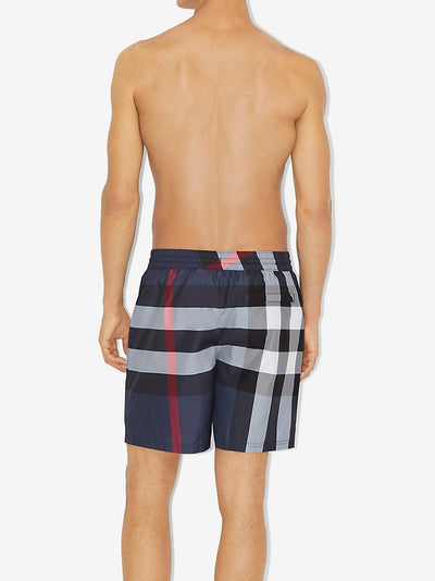 Burberry Check Swim Shorts in Navy