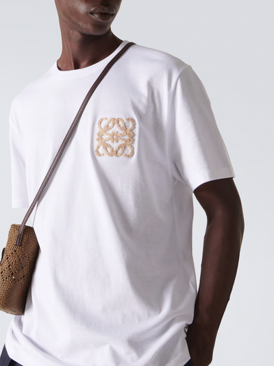 Loewe Paula's Ibiza Anagram Embroidered Logo T-Shirt in White