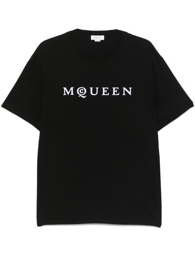 Alexander McQueen Flocked Logo T-Shirt in Black