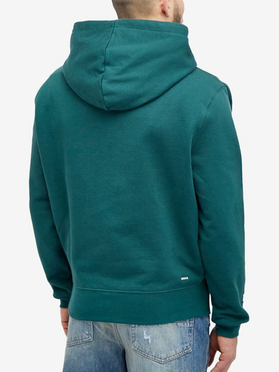 Amiri Staggered Logo Hoodie in Forrest Green