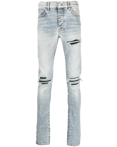 Amiri – MX1 – Zerrissene Jeans in verwaschenem Stone Indigo