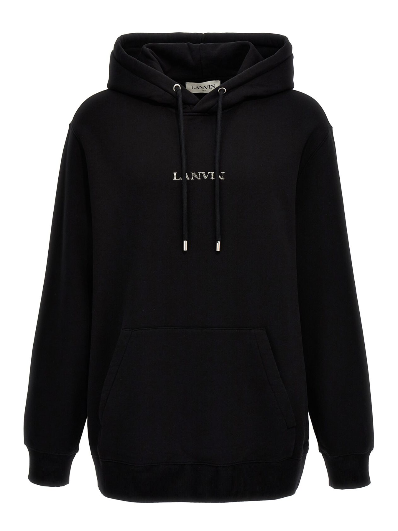 Lanvin Paris – Locker sitzender Kapuzenpullover mit Logo in Schwarz