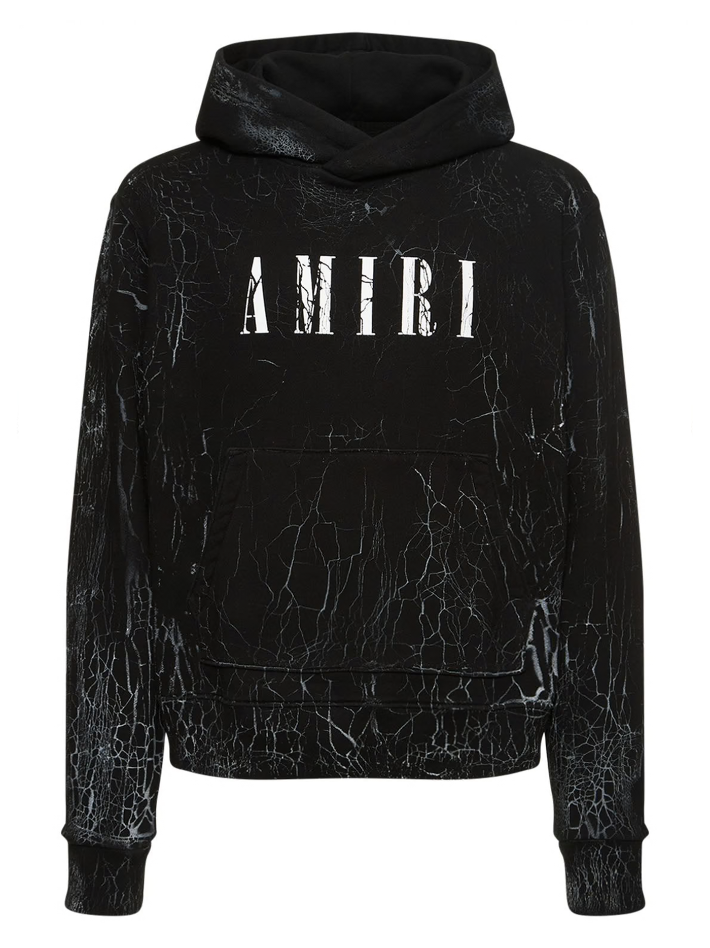 Amiri – Schwarzer Kapuzenpullover mit Cracked Dye Core-Logo