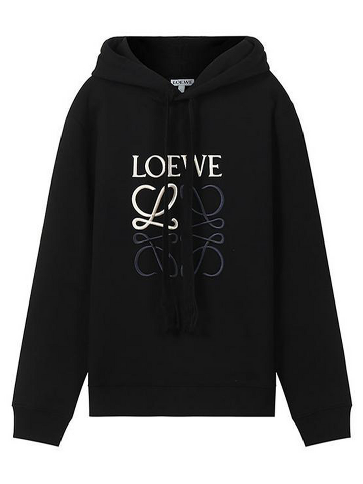 パーカー・フーディ LOEWE Small Anagram Hoodie in Black LOEWE Anagram-embroidered Hoodie | Black | FARFETCH