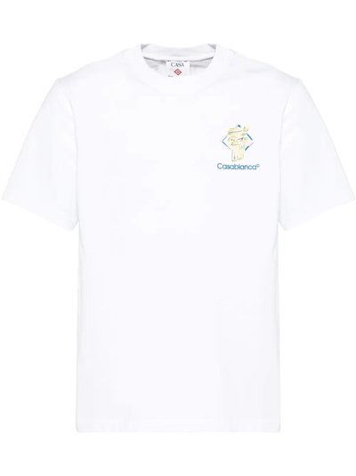 Casablanca Diamond Column Printed T-Shirt in White