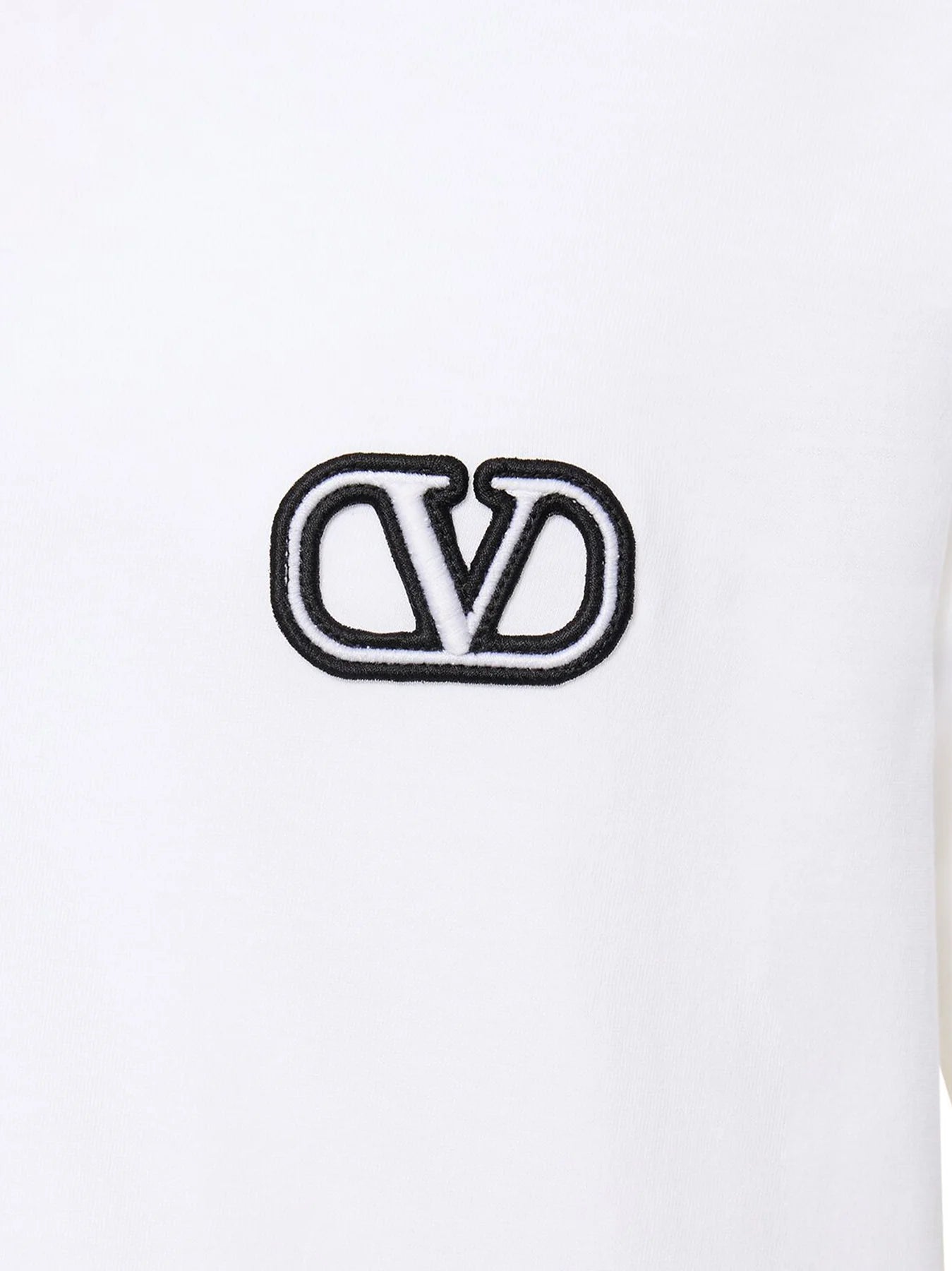 Valentino – Weißes T-Shirt mit VLogo-Signatur-Patch