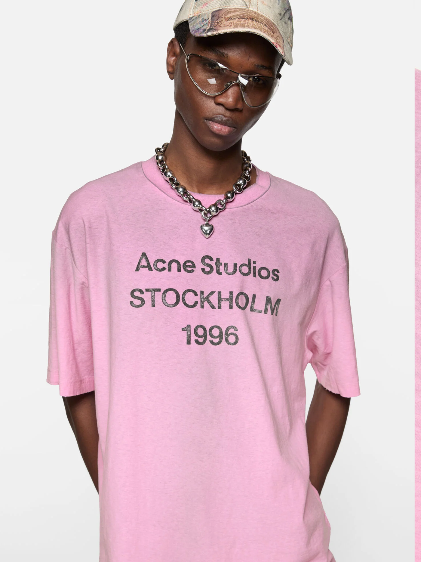 Acne Studios Stockholm Logo T-Shirt in Pink