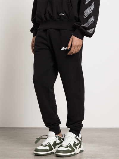 Off-White Chunky Logo Cuffed Joggers in Black