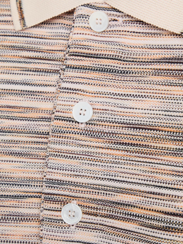 Missoni Space Dyed Polo Shirt in Orange Beige