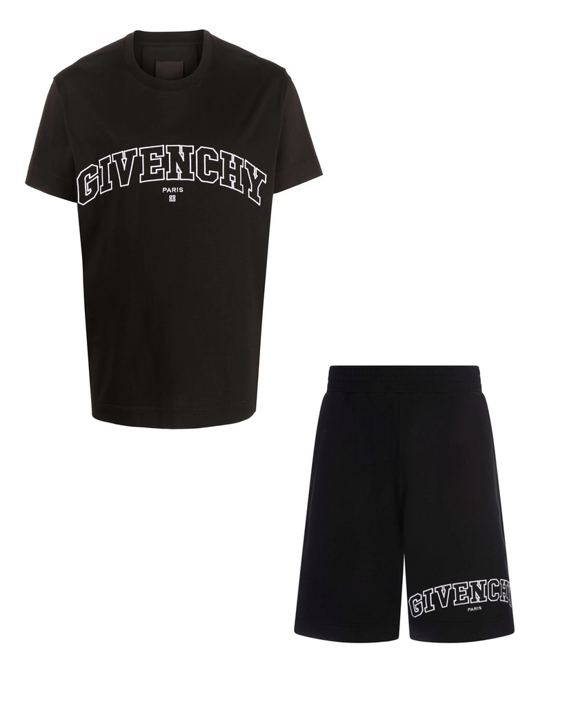 Logo Embroidered T Shirt & Shorts Set