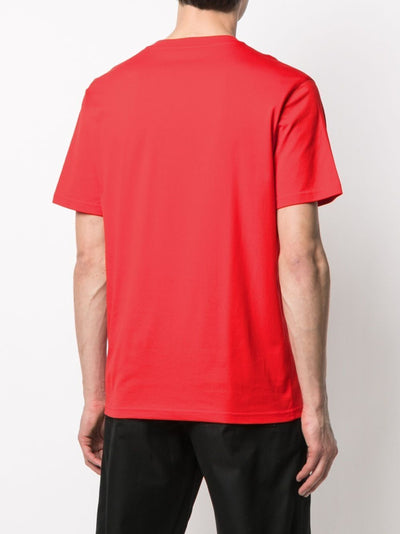 Givenchy – Rotes Oversize-T-Shirt mit aufgesticktem Logo „Refracted“