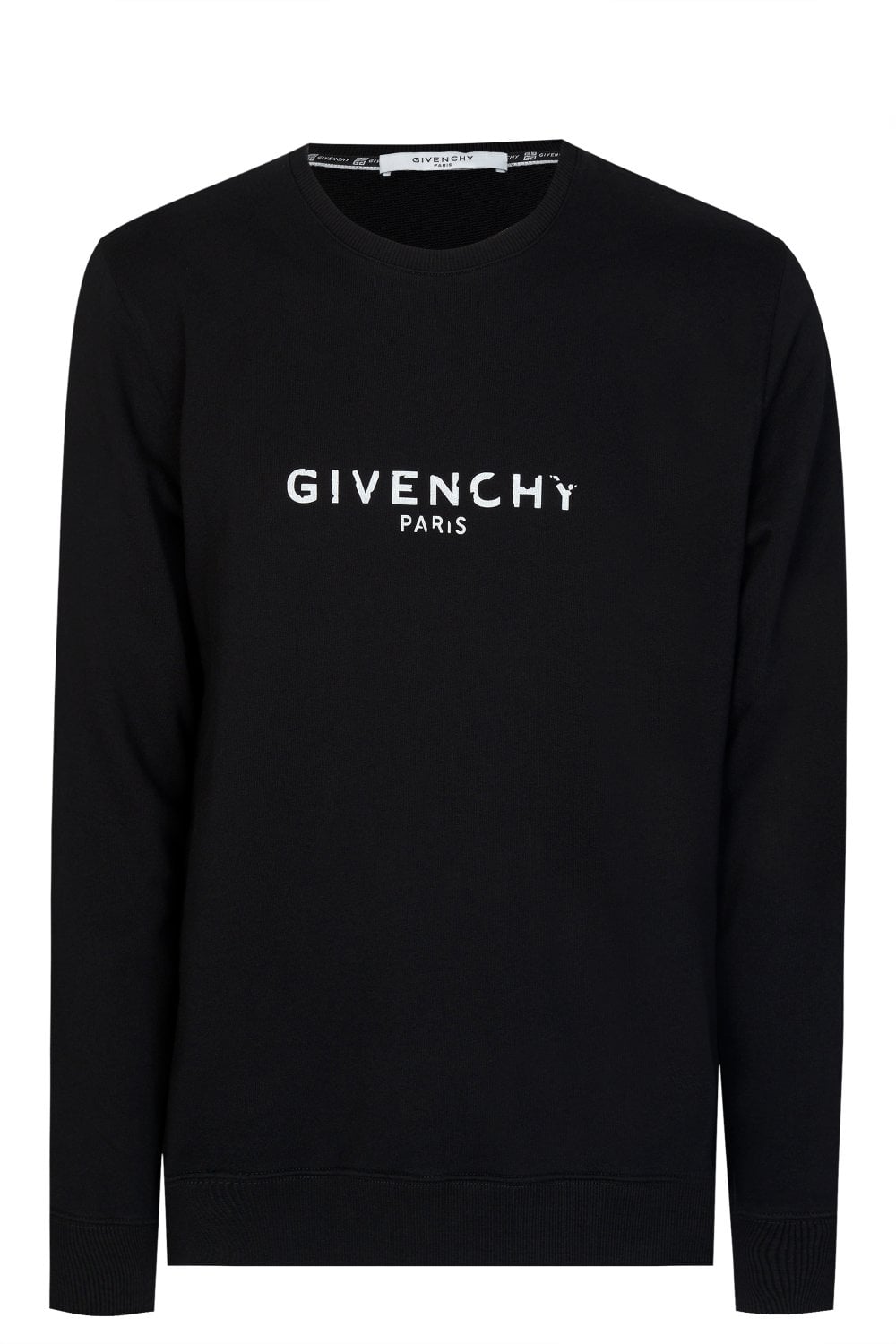 Givenchy Paris Vintage Signature Broken Logo Sweatshirt in Black