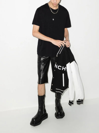 Givenchy – Schwarzes T-Shirt mit kleinem 4G-Logo-Stickerei