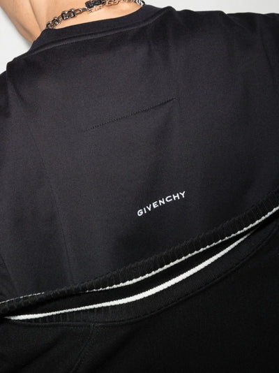 Givenchy – Schwarzes T-Shirt mit kleinem 4G-Logo-Stickerei