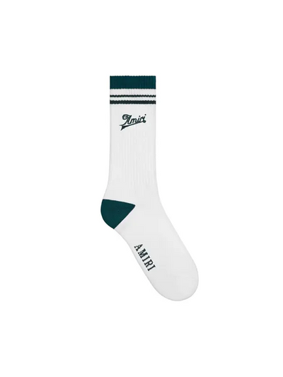 Amiri Varsity Script Socks in White