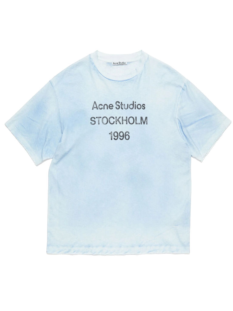 トップス Acne Studios S/S box shirt Stockholm XS Acne Studios Stockholm Logo T-Shirt in 'Dusty Blue' – TheDesignerBox