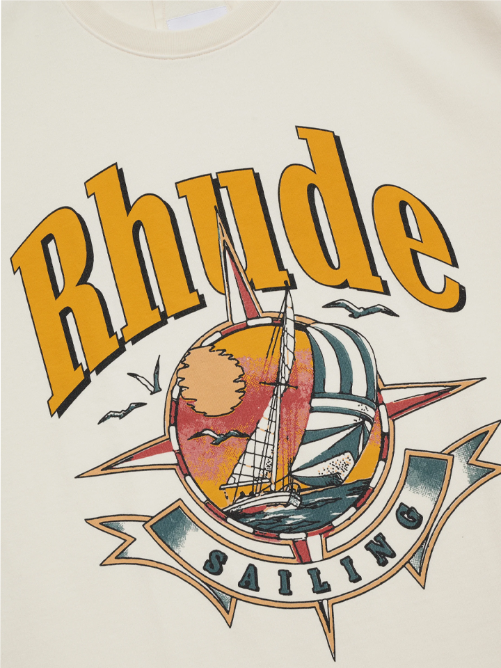 Rhude Port De Rhude T-Shirt in Vintage White