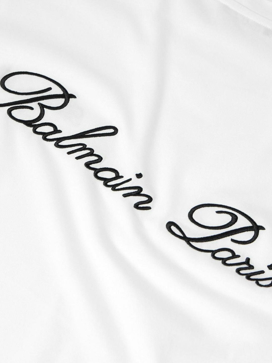 Balmain Logo Embroidered Loose Fit T-Shirt in White – TheDesignerBox