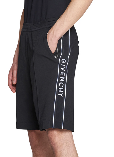 Givenchy Side Logo Embroidered Sweat Shorts in Black