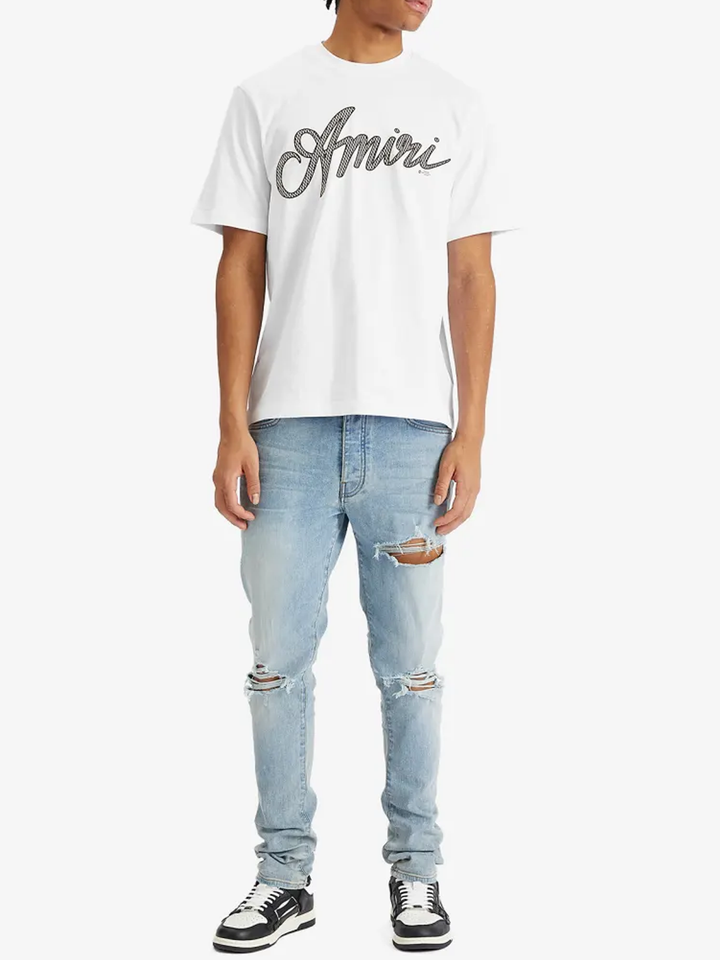 Amiri Script Logo T-Shirt in White – TheDesignerBox