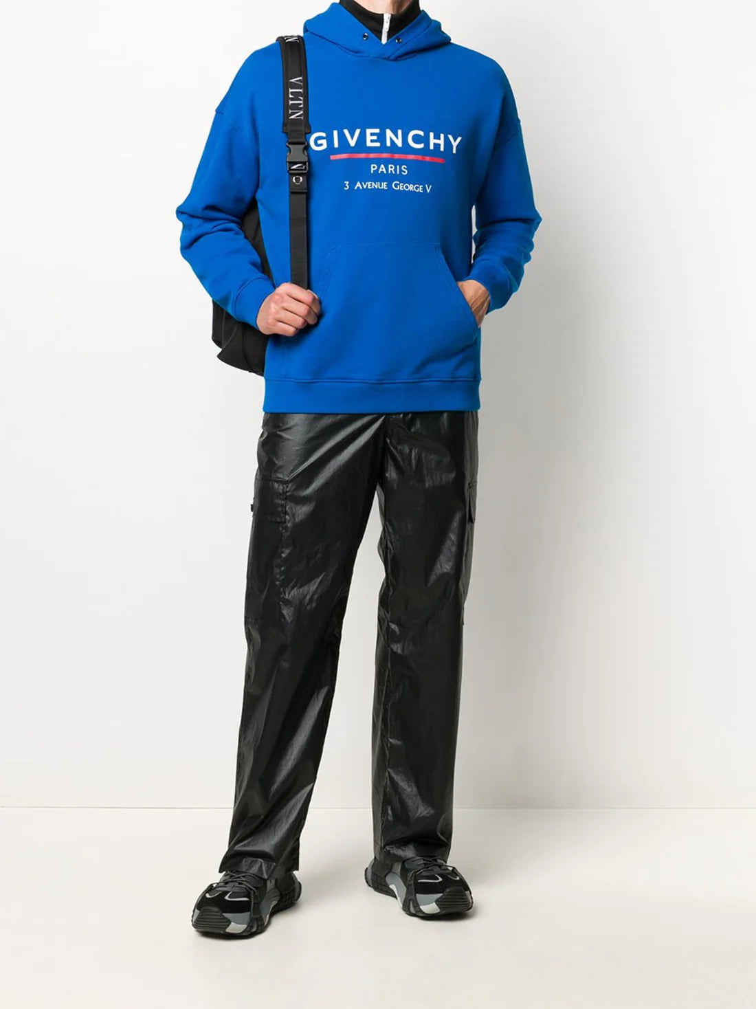 Givenchy Address Printed Hoodie in Blue