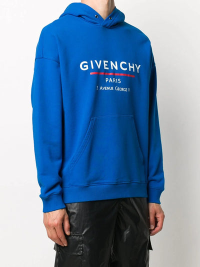 Givenchy Address Printed Hoodie in Blue