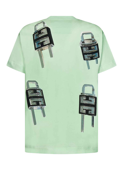 Givenchy 4G Padlock Printed Oversized T-Shirt in Green