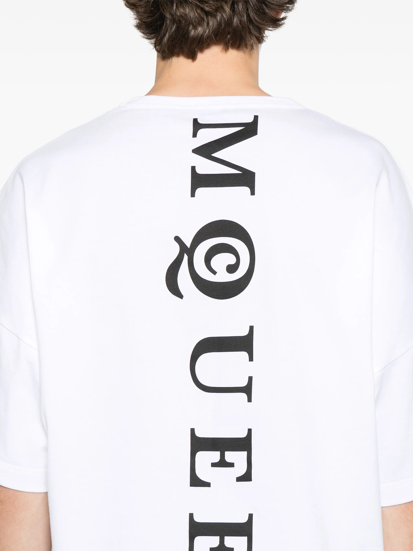 Alexander McQueen Vertical Back Logo Oversized T-Shirt in White Alexander McQueen Vertical Back Logo Oversized T-Shirt in White