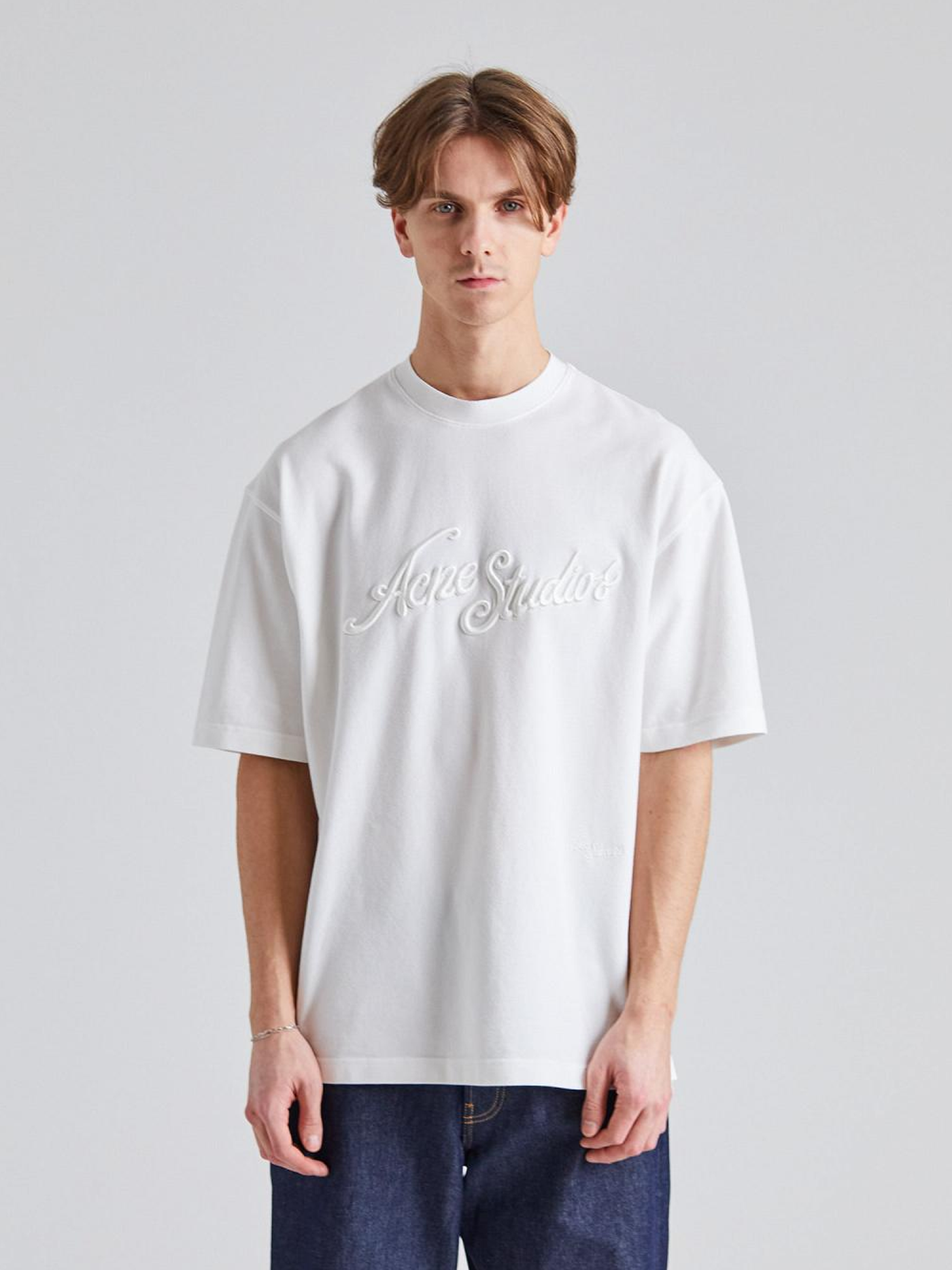Acne Studios Embroidered Logo T-Shirt in White