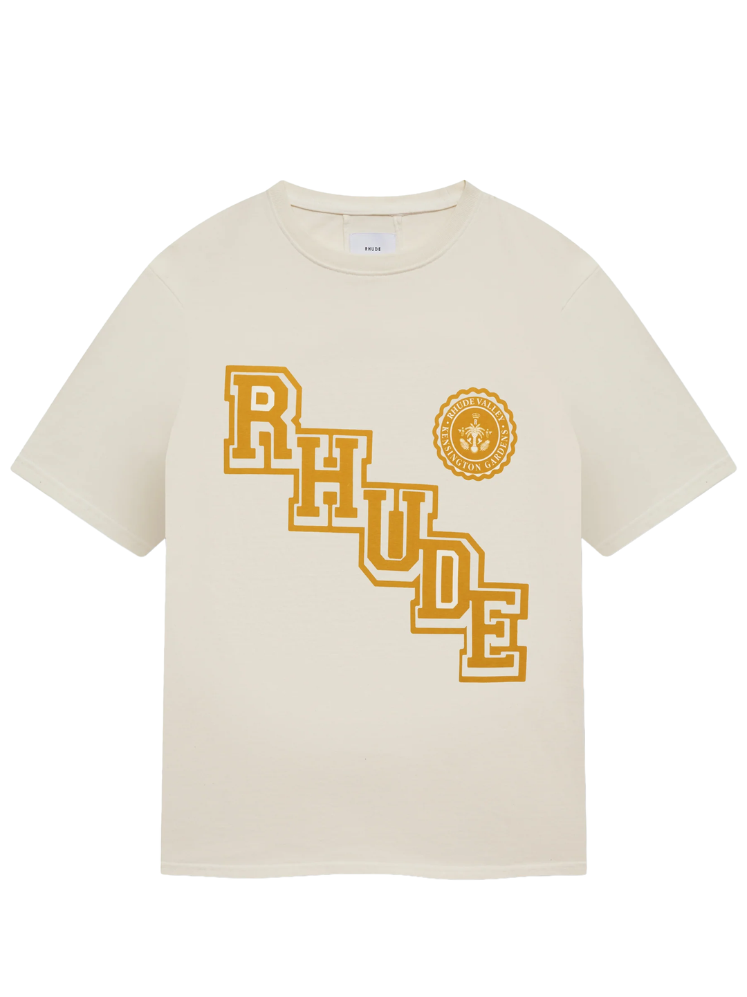 Rhude Collegiate Crest T-Shirt in White – TheDesignerBox