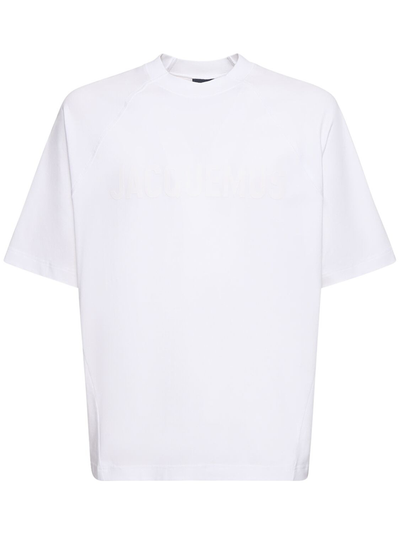 Jacquemus Le Typo Logo Printed Oversized T-Shirt in White