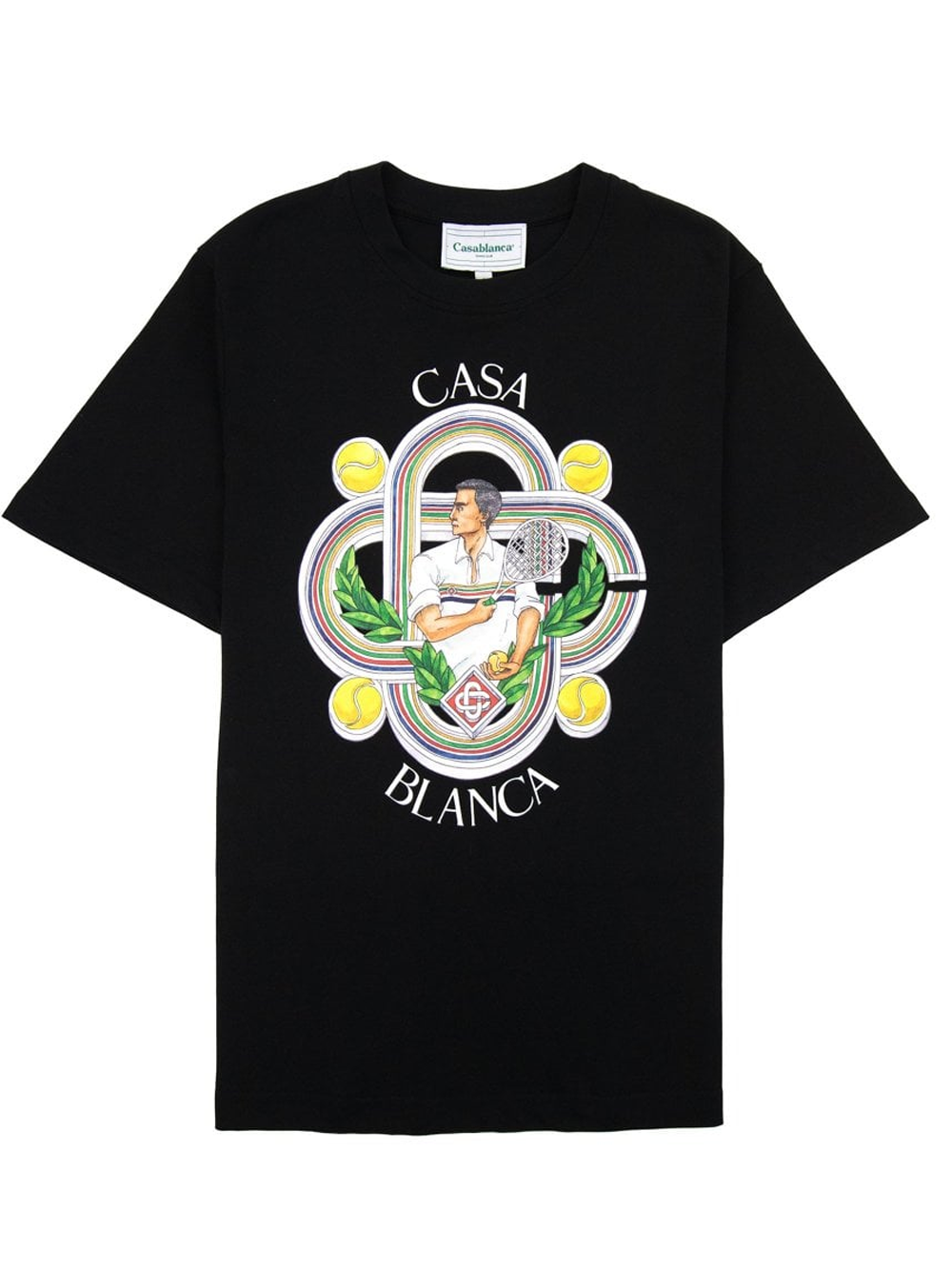Casablanca Le Joueur Design Black T Shirt