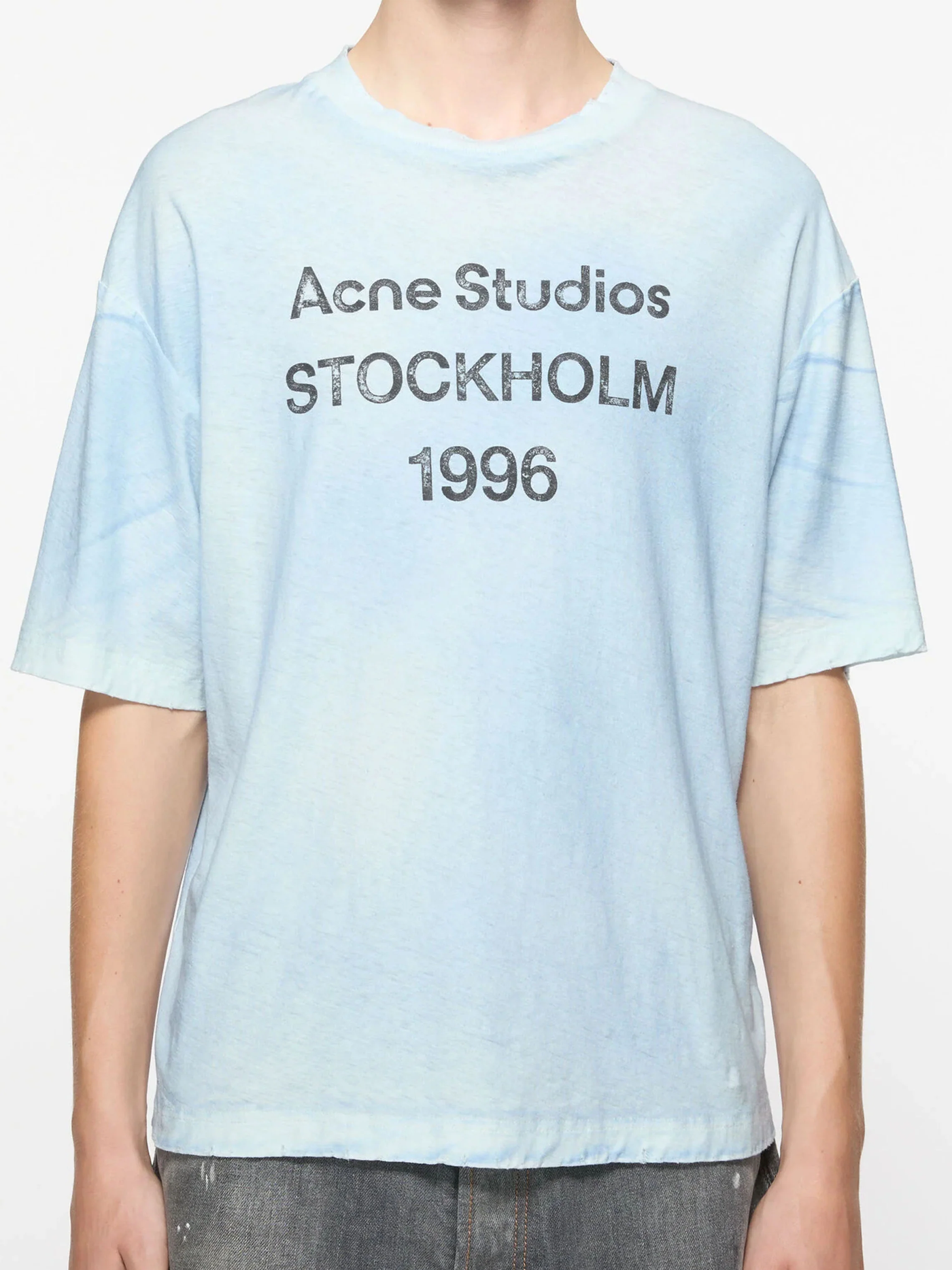 Acne Studios Stockholm Logo T-Shirt in 'Dusty Blue'