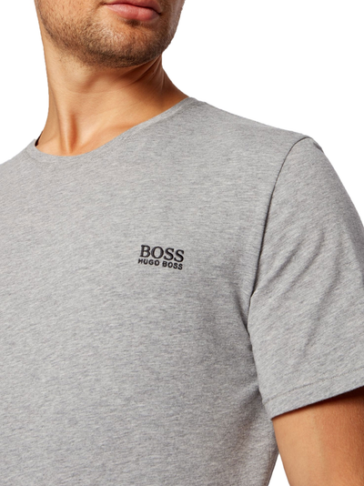 Hugo Boss – T-Shirt mit Boss-Logostickerei in Grau